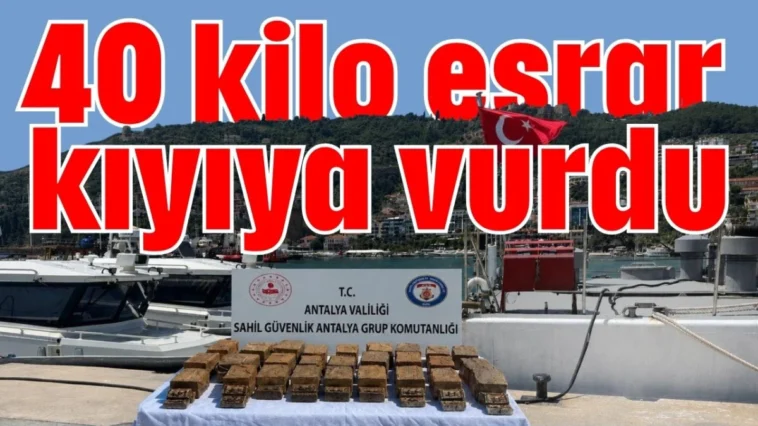 40 kilo esrar kıyıya vurdu
