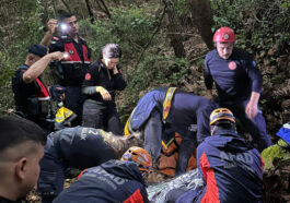 Uçurumdan düşen kazazedeyi ekipler kurtardı