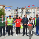 Bisikletle şehir turu yaptılar
