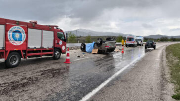 Antalyada otomobil, takla attı; evli çift öldü, 2 yaralı