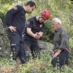 Alanya'da düve düştüğü mağarada sıkıştı