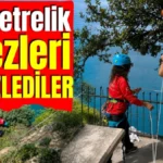 Antalya'da 40 metrelik falezleri temizlediler