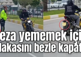 Antalya'da ceza yememek için plakasını bezle kapattı