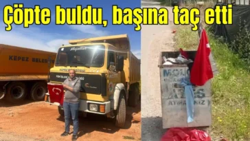 Antalya'Da çöpte buldu, başına taç etti