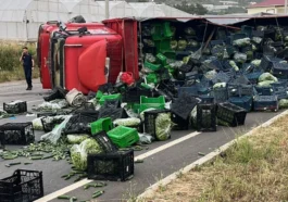 Antalya'da sebze yüklü kamyon ile motosiklet çarpıştı: 3 yaralı