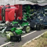 Antalya'da sebze yüklü kamyon ile motosiklet çarpıştı: 3 yaralı