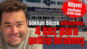 Gökhan Böcek ofisteyken, 4 kez para getirip bırakmış
