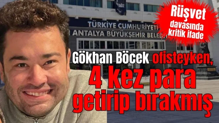 Gökhan Böcek ofisteyken, 4 kez para getirip bırakmış