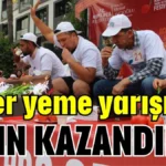 Kumluca'da biber yeme yarışında altın kazandılar