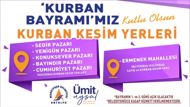 Muratpaşa Belediyesi kurban kesim yerleri