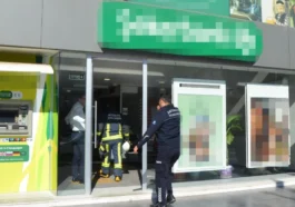 Serik'te bankanın bilgisayarından çıkan duman korkuttu